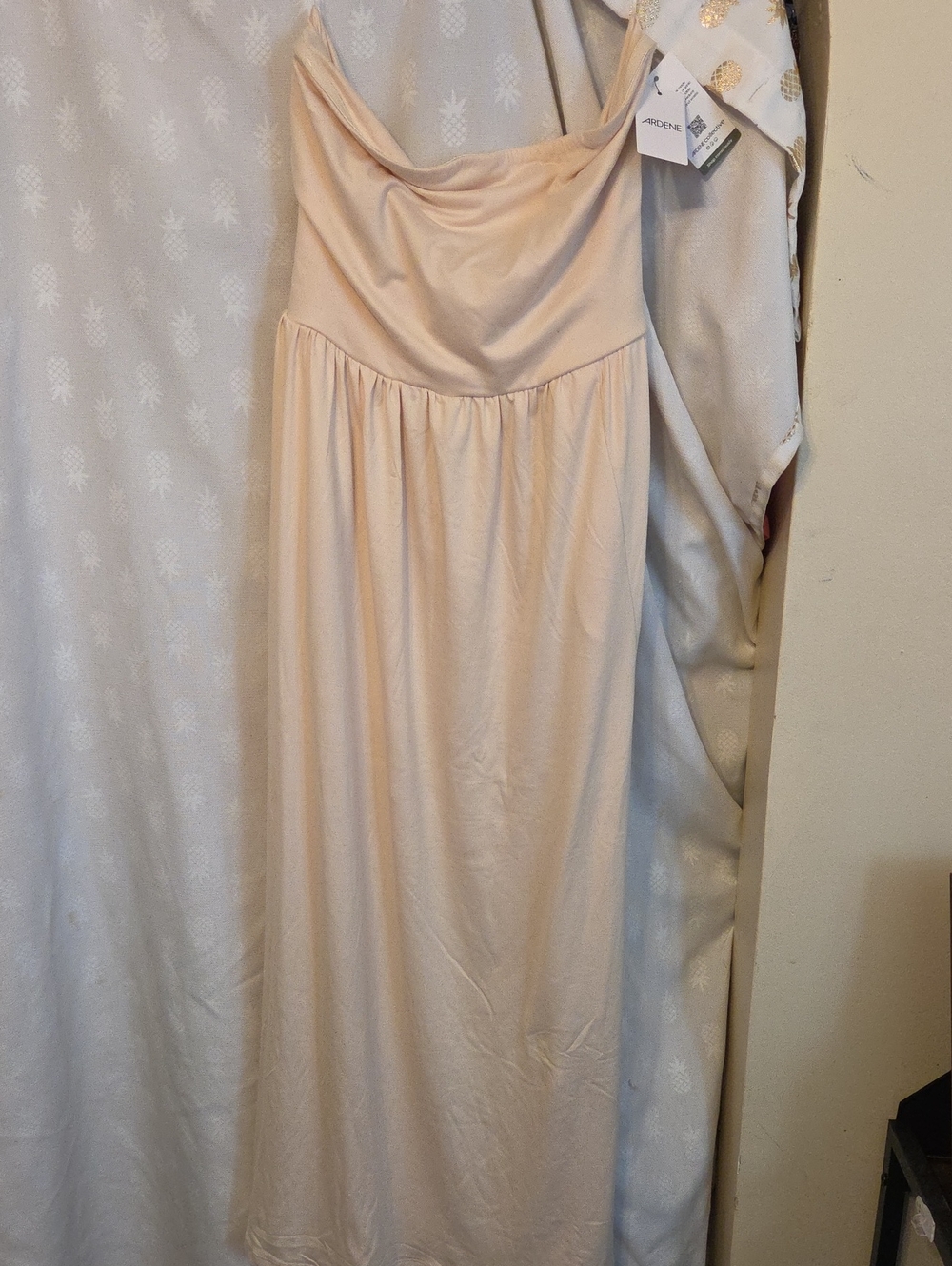 Ardene Cream Strapless Maxi Dress with Draped Neckline